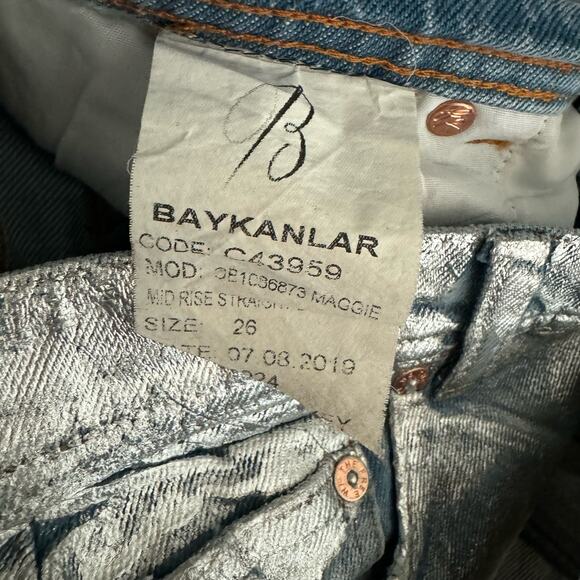 Free People Maggie Foil Jeans in Silver - Picture 7 of 7